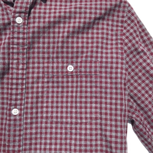 Express Men's Plaid Red & Gray Button Down Shirt Size Small - Picture 5 of 9